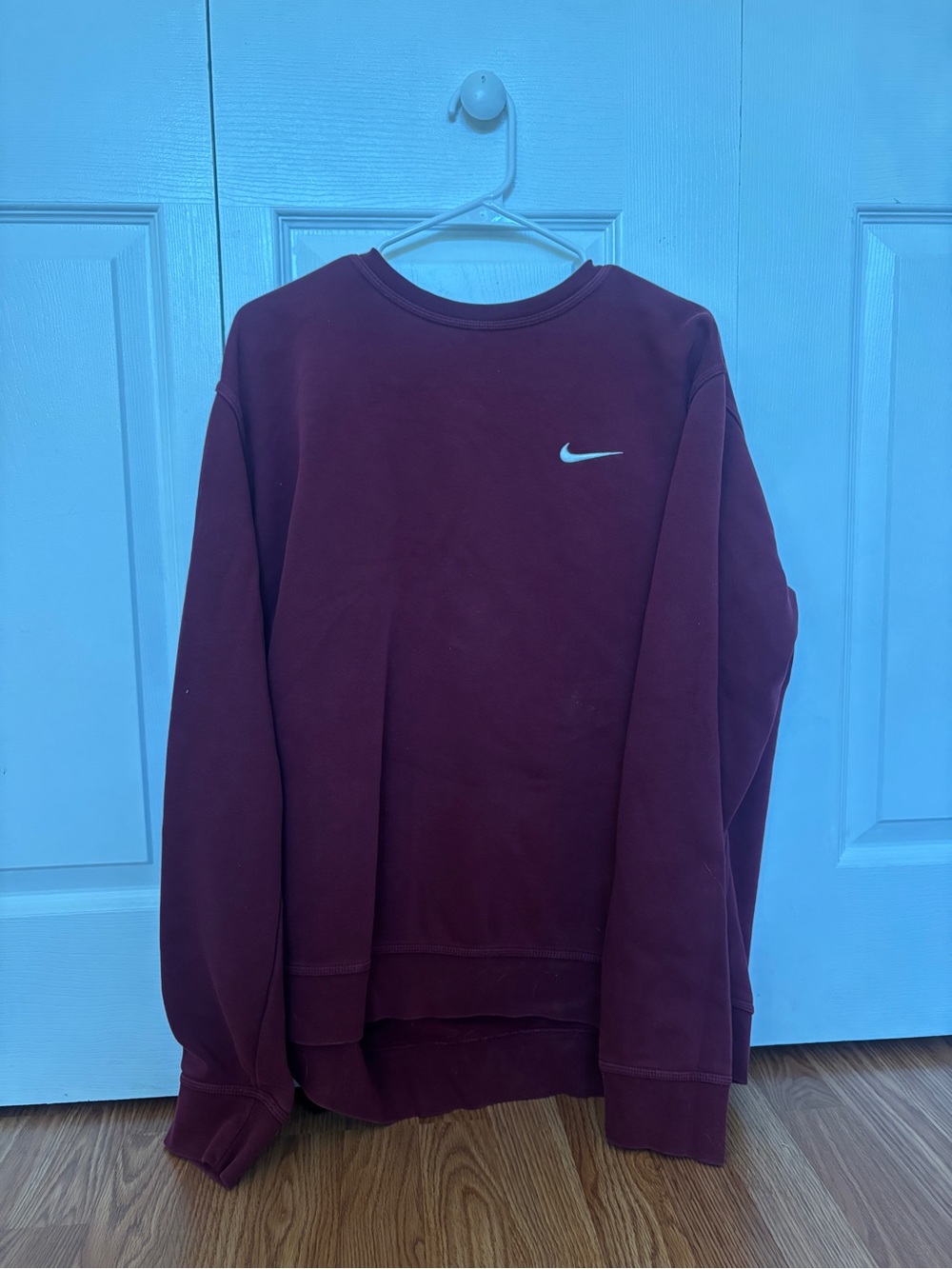 Nike Maroon Crewneck Sweatshirt with White Swoosh